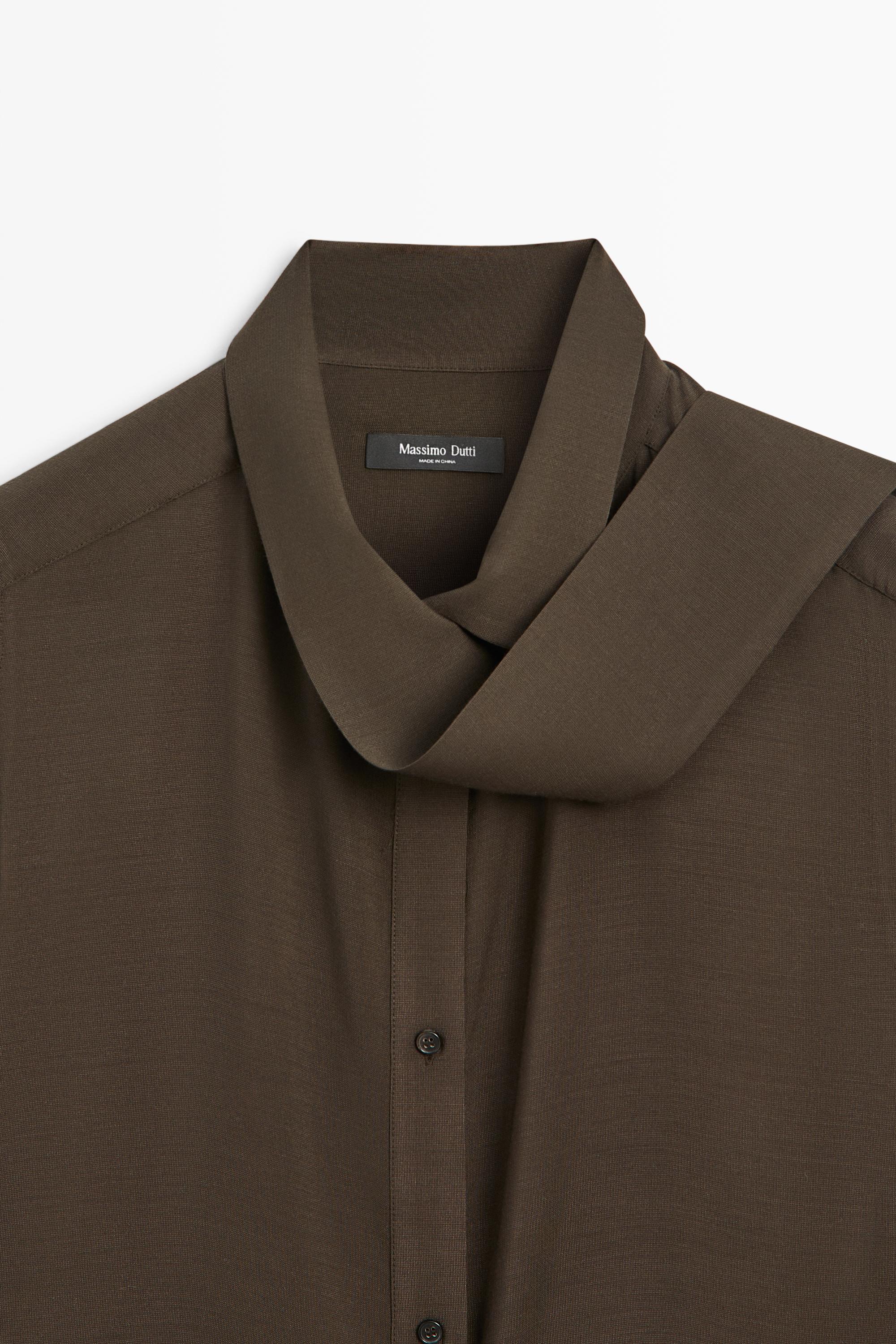 Semi-sheer shirt with tie detail